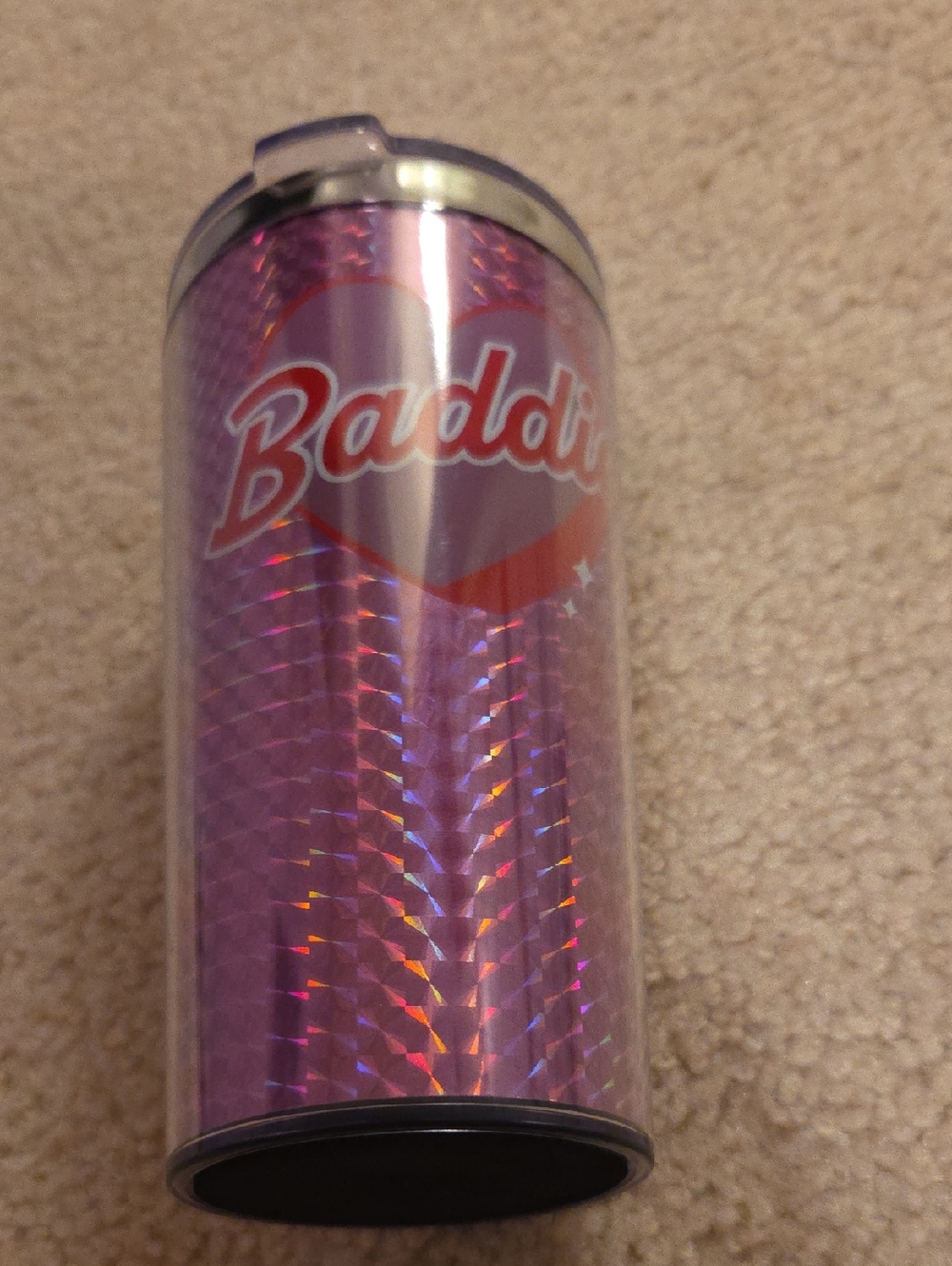 Baddie Holographic Pink Stainless Travel Tumbler